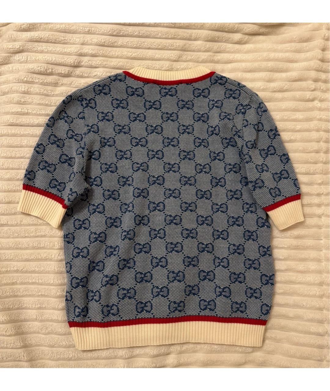 GUCCI Голубой шерстяной джемпер / свитер, фото 3