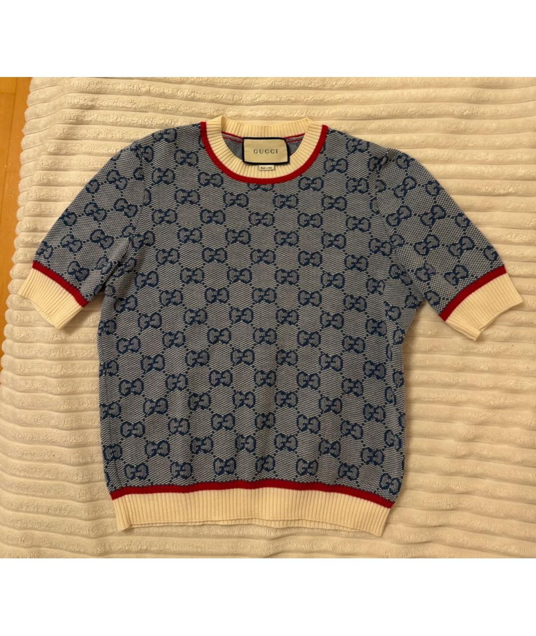 GUCCI Голубой шерстяной джемпер / свитер, фото 2