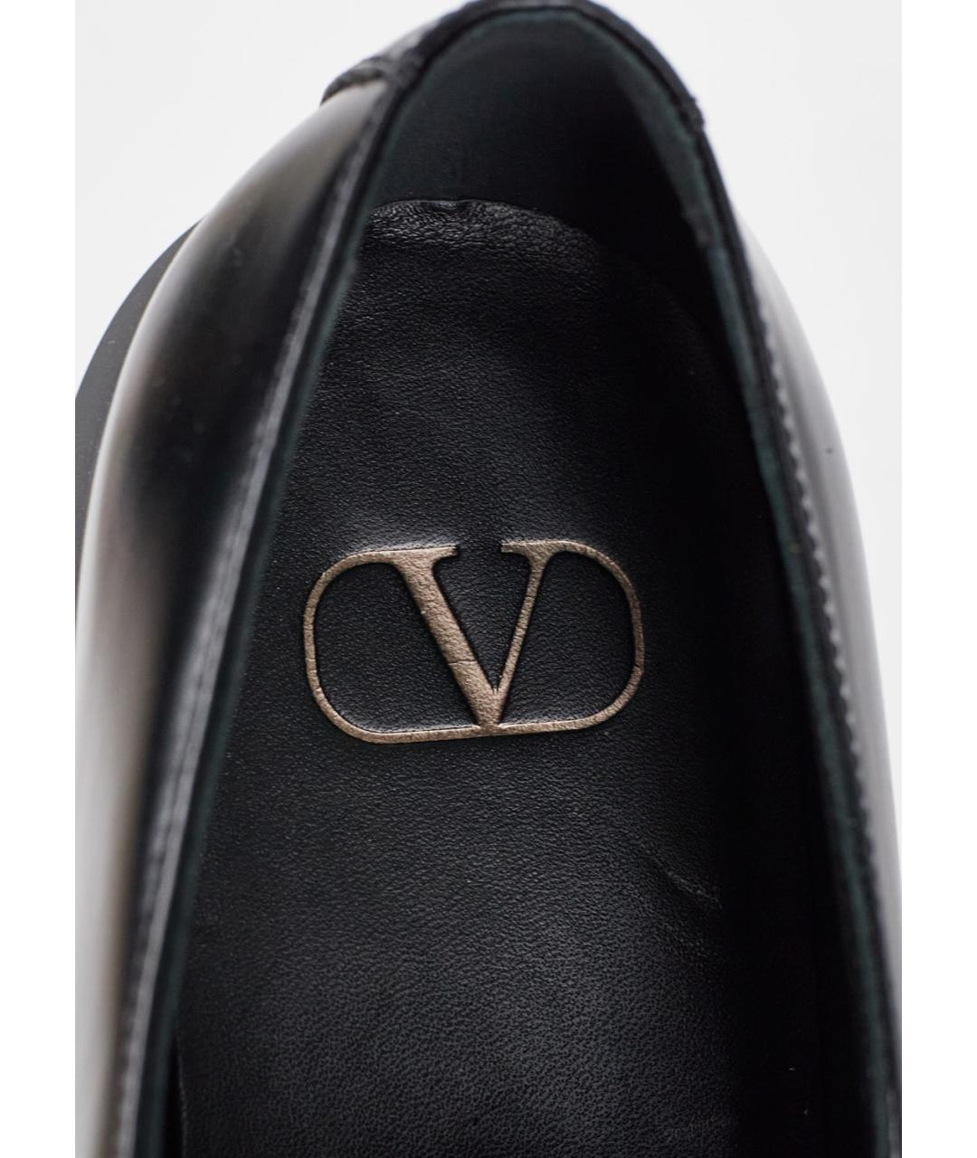 VALENTINO Черные кожаные лоферы, фото 5