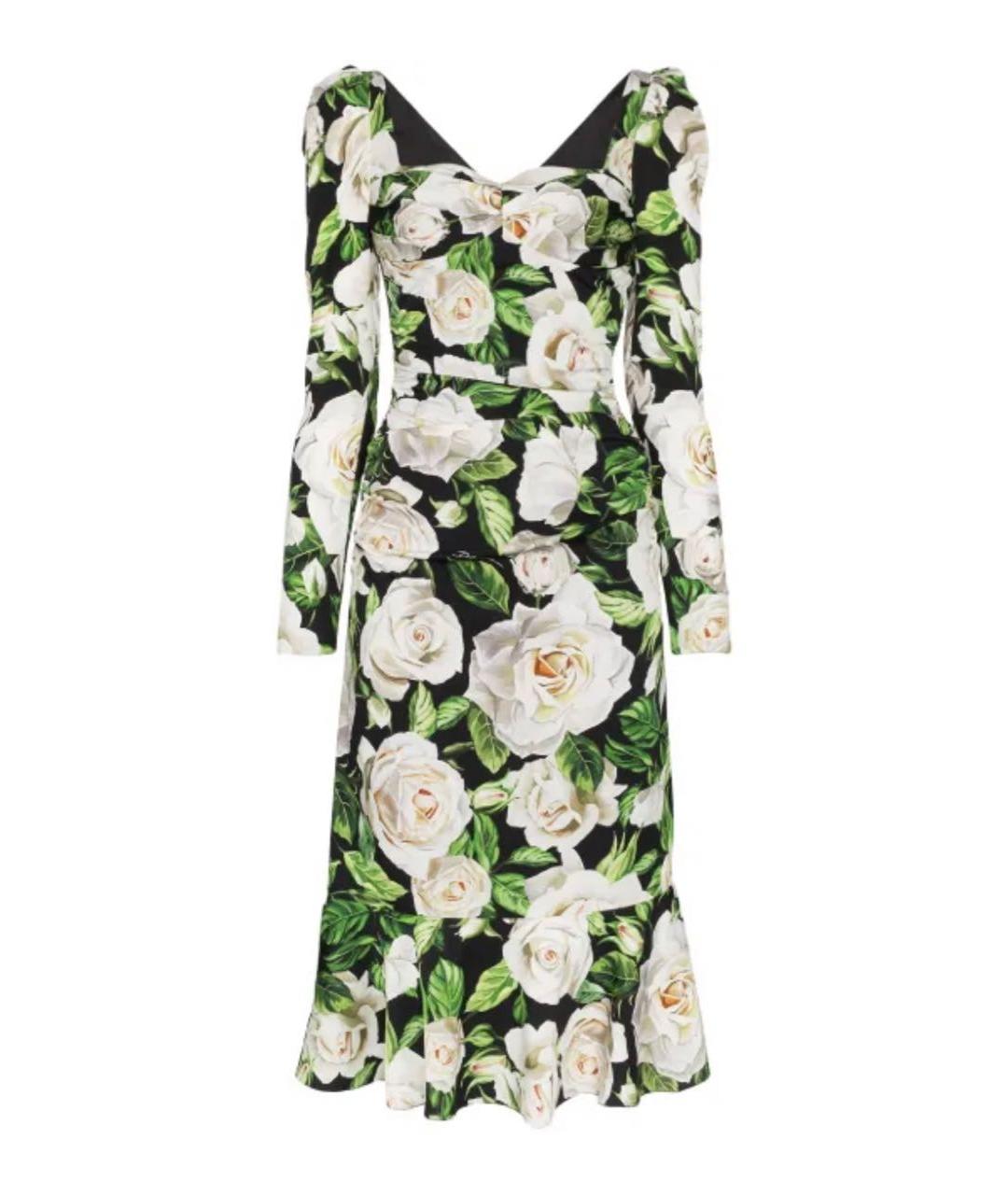 DOLCE&GABBANA Зеленые шелковое вечернее платье, фото 1
