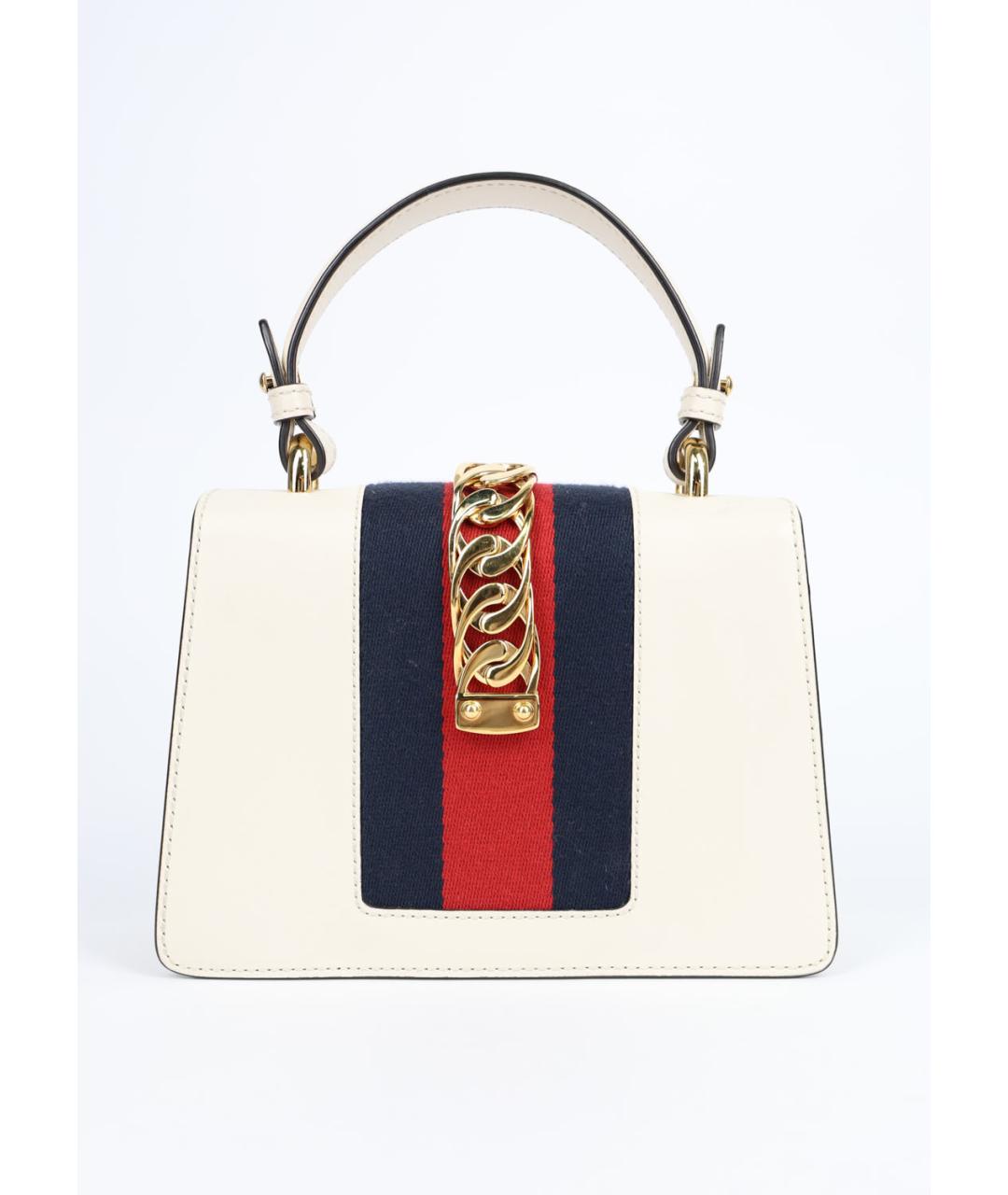 GUCCI Белая кожаная сумка с короткими ручками, фото 3