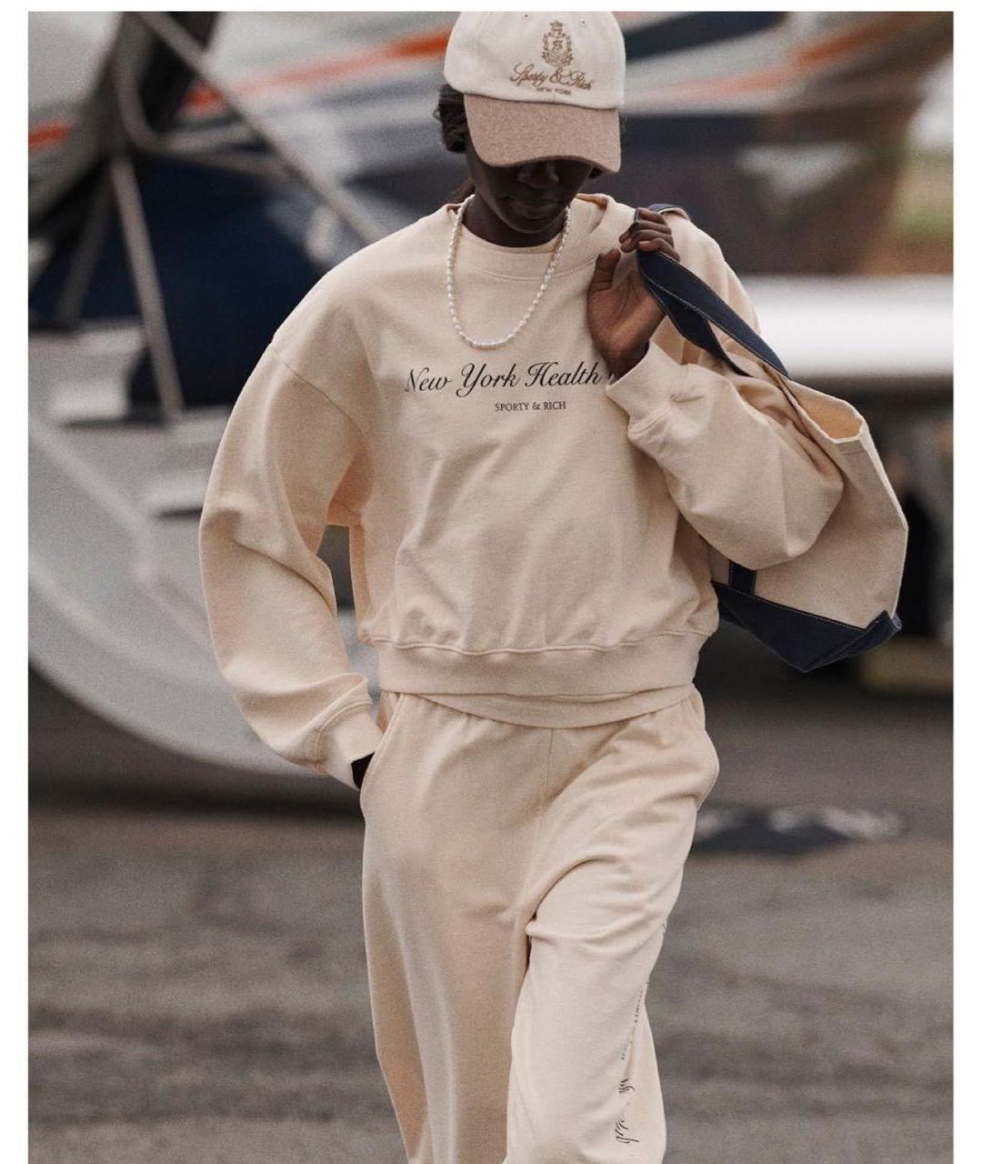 SPORTY AND RICH Бежевый хлопковый спортивные костюмы, фото 2