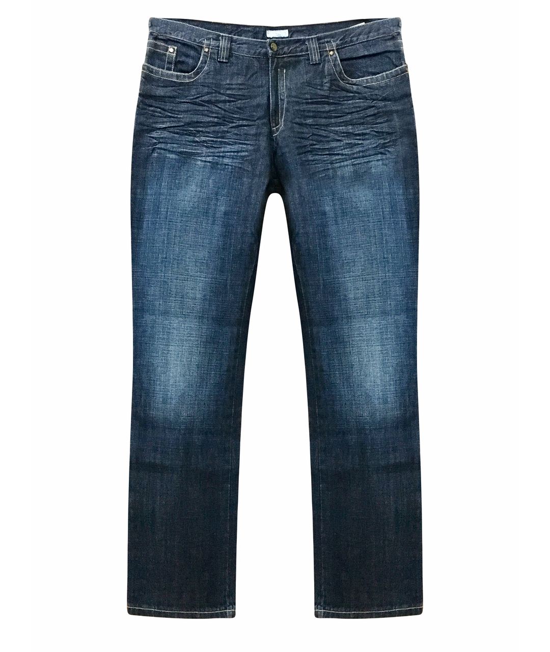 BILANCIONI Темно-синие хлопковые прямые джинсы, фото 1