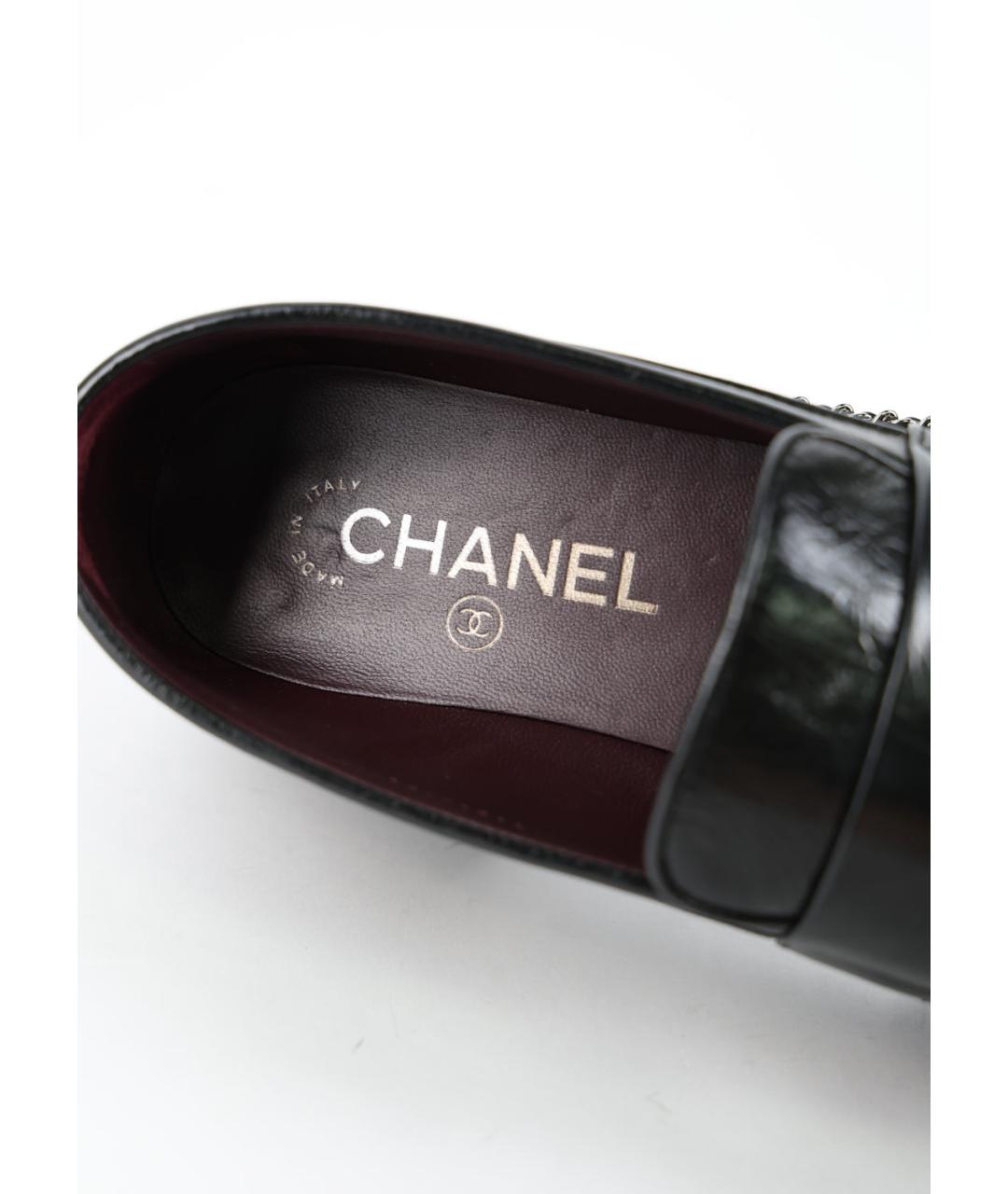 CHANEL Черные кожаные лоферы, фото 5