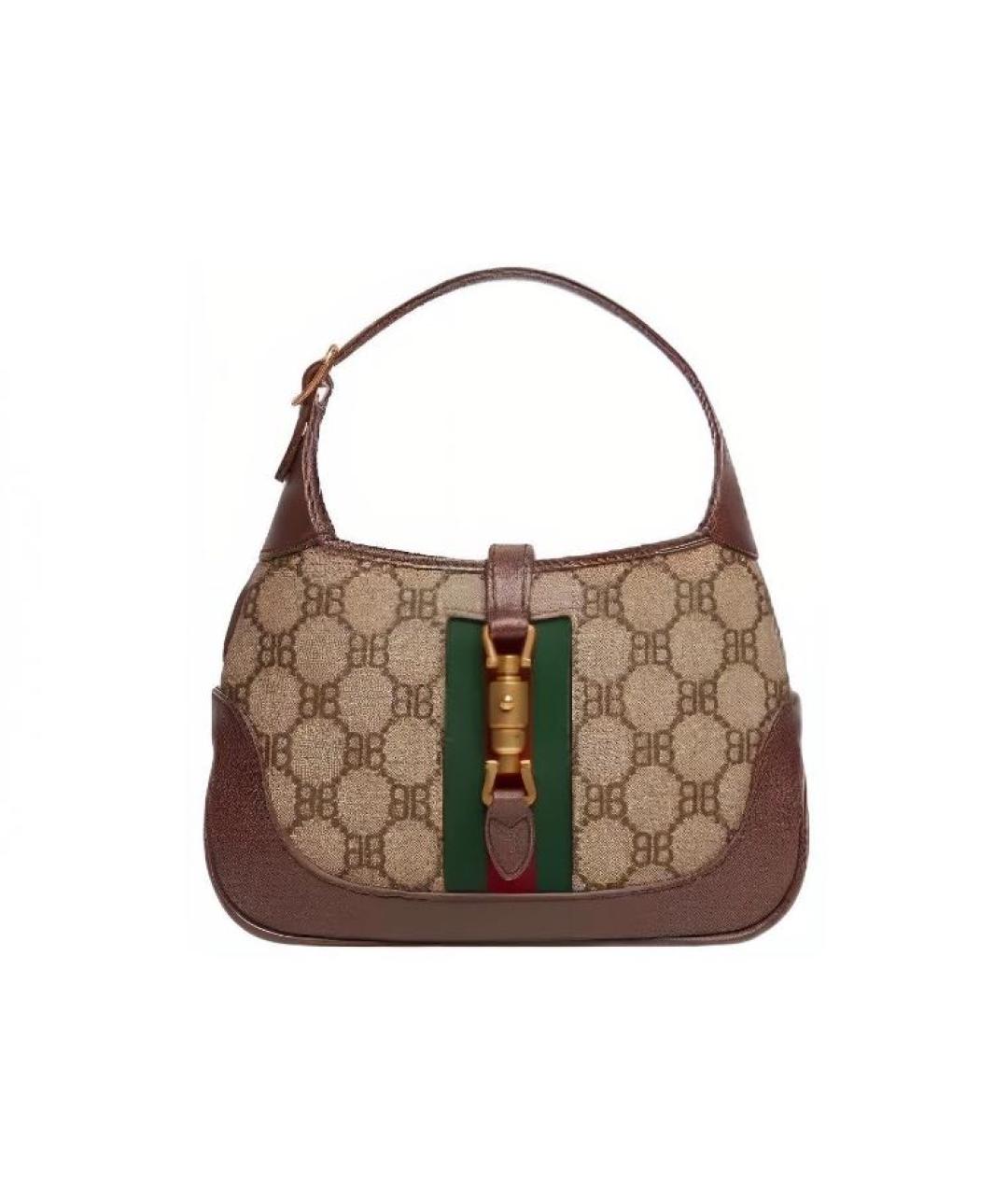 GUCCI Коричневая кожаная сумка через плечо, фото 1
