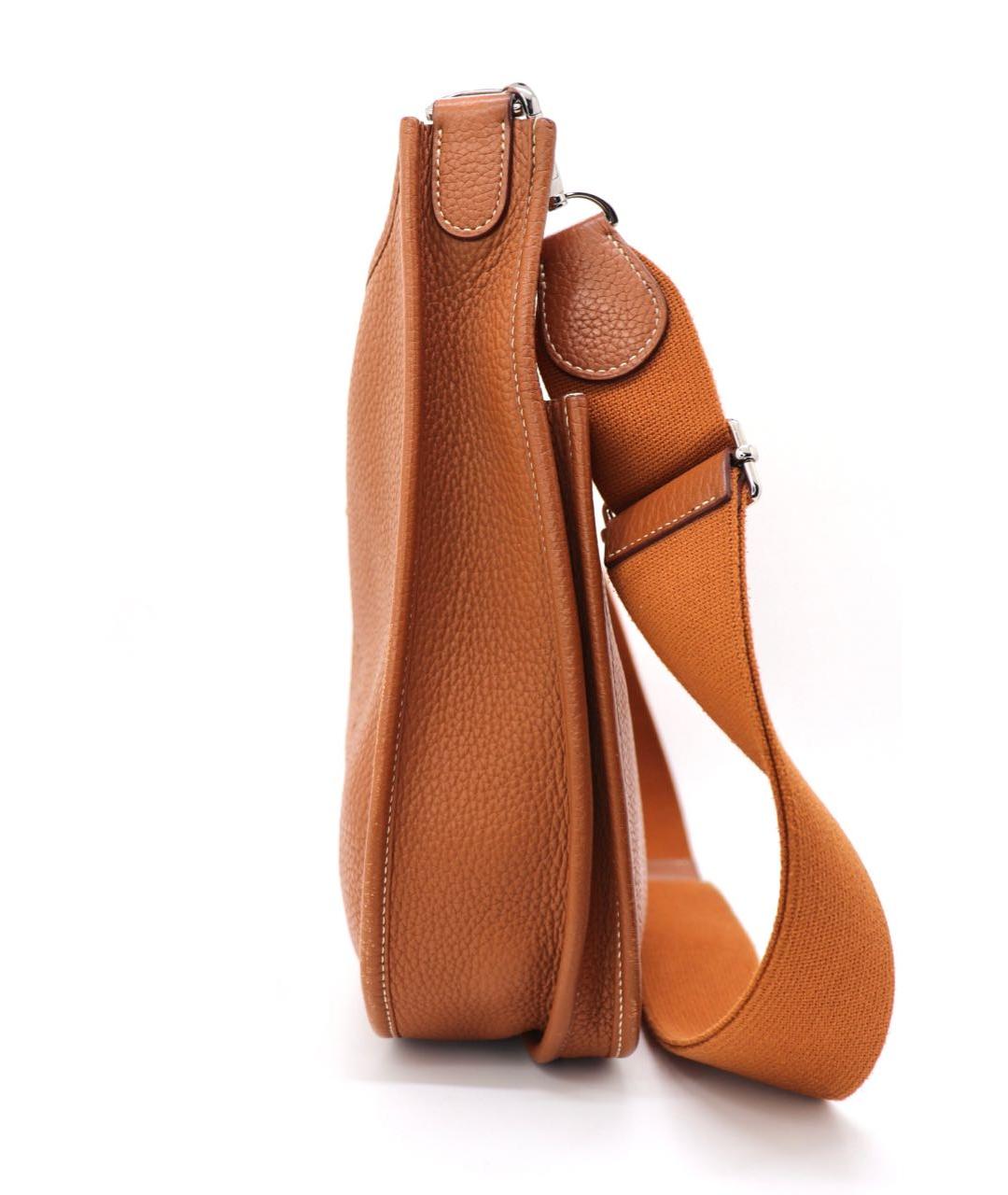 HERMES Коричневая кожаная сумка через плечо, фото 4