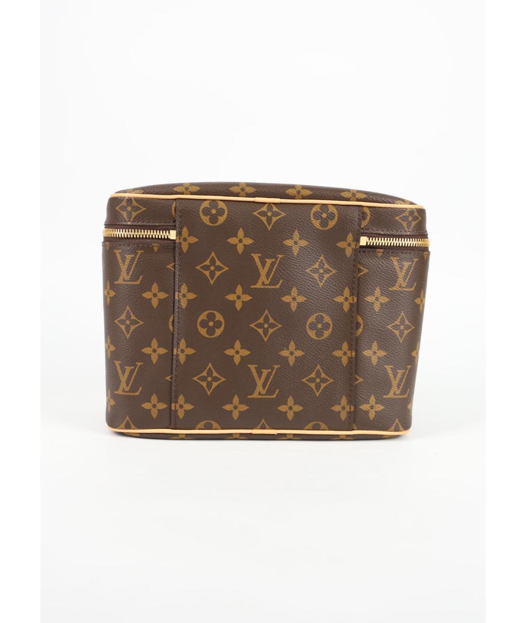 LOUIS VUITTON Коричневая кожаная косметичка, фото 3