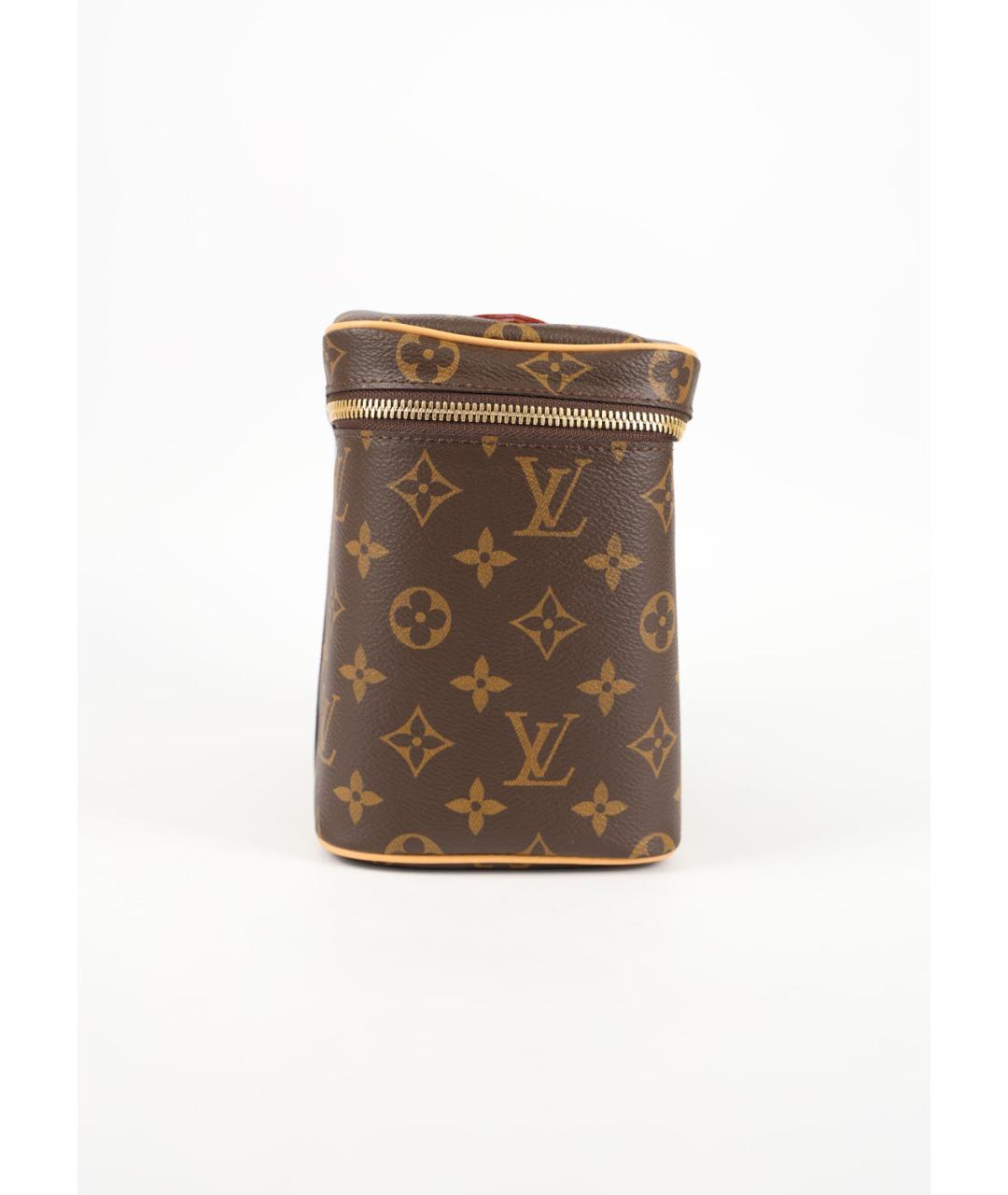 LOUIS VUITTON Коричневая кожаная косметичка, фото 2