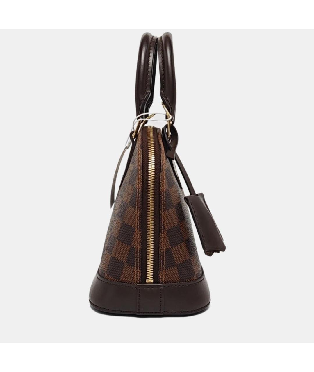 LOUIS VUITTON Коричневая кожаная сумка с короткими ручками, фото 3