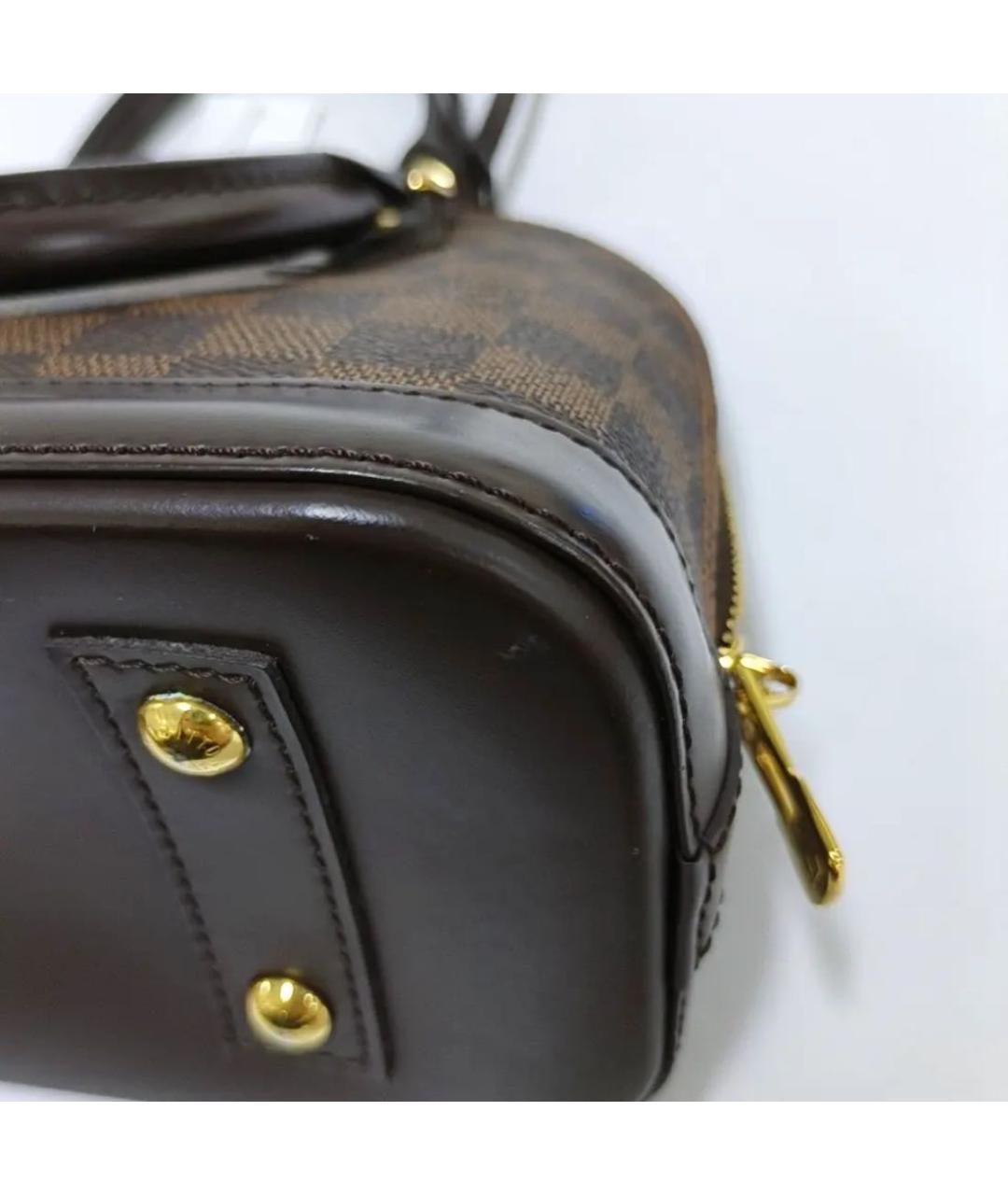 LOUIS VUITTON Коричневая кожаная сумка с короткими ручками, фото 7
