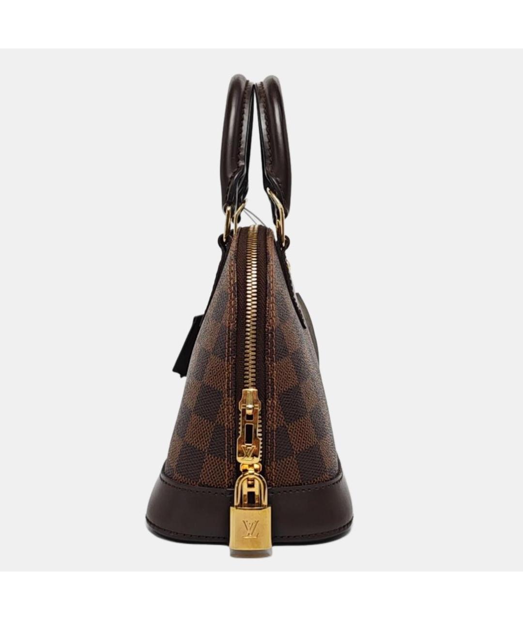 LOUIS VUITTON Коричневая кожаная сумка с короткими ручками, фото 2