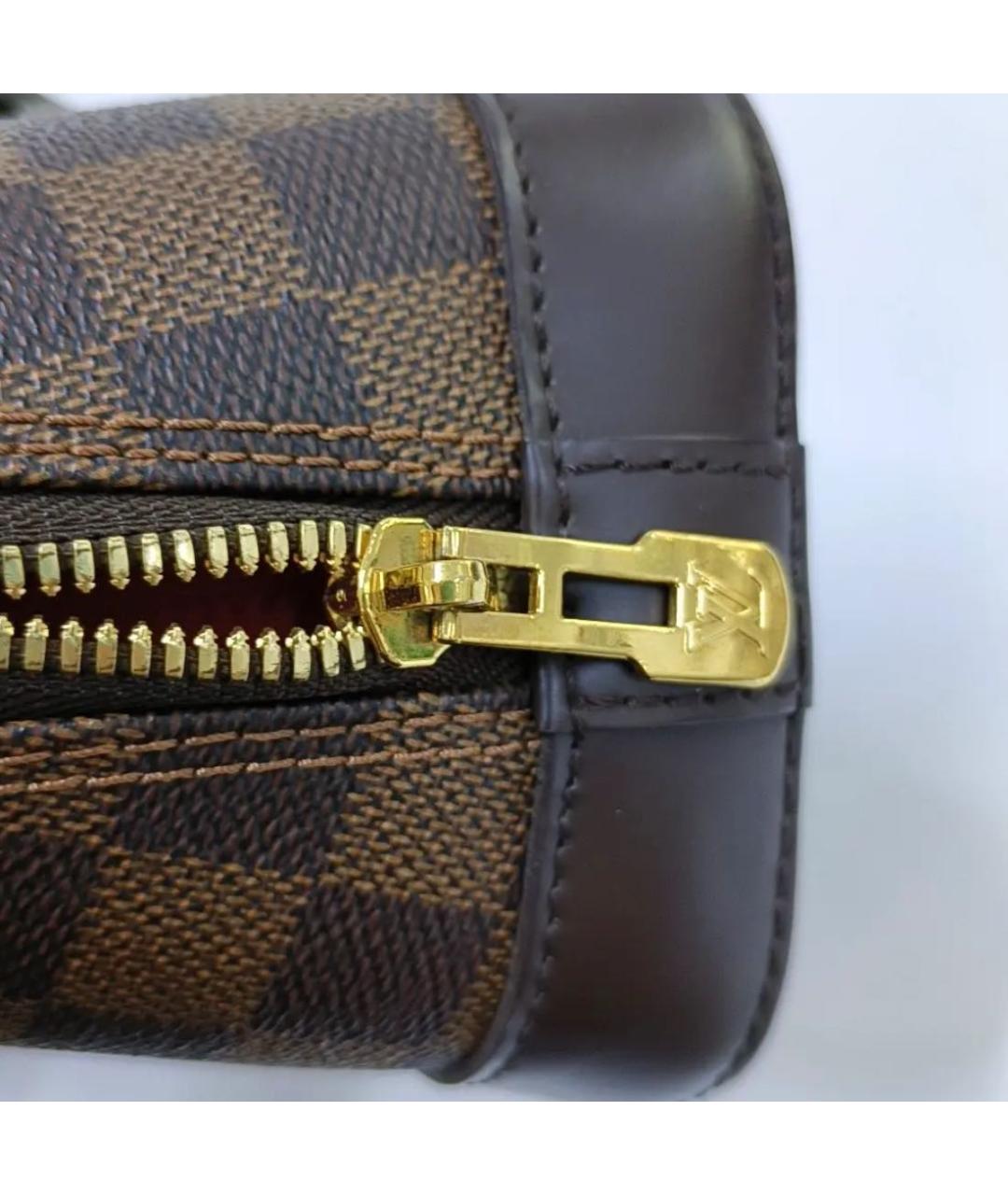 LOUIS VUITTON Коричневая кожаная сумка с короткими ручками, фото 8
