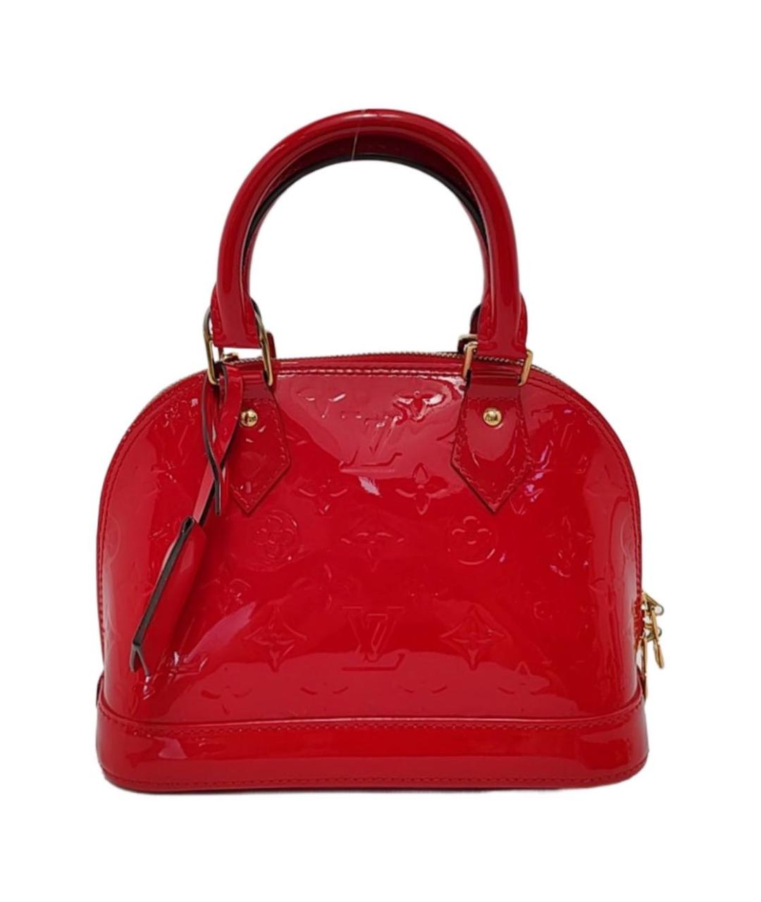 LOUIS VUITTON Красная сумка с короткими ручками из лакированной кожи, фото 1
