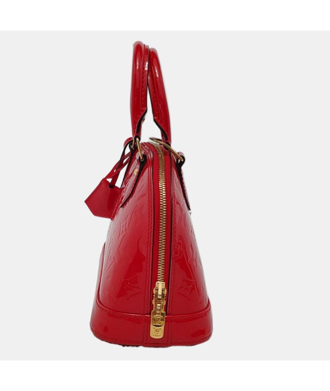 LOUIS VUITTON Красная сумка с короткими ручками из лакированной кожи, фото 2
