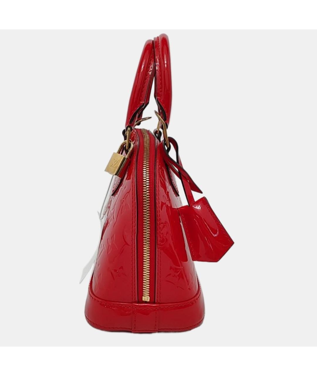 LOUIS VUITTON Красная сумка с короткими ручками из лакированной кожи, фото 3