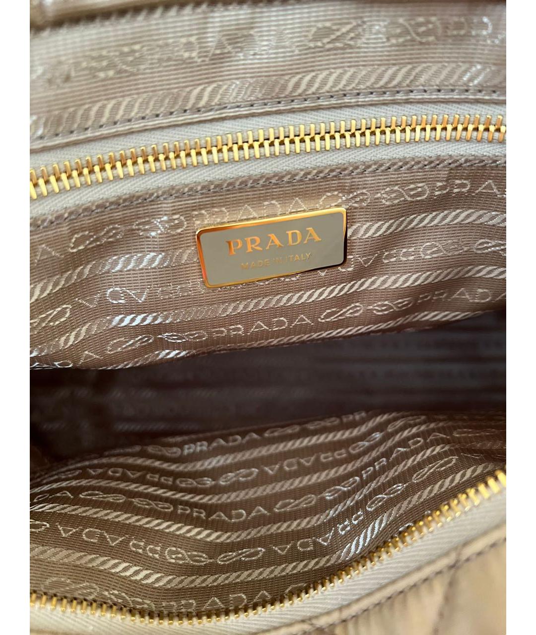 PRADA Бежевая синтетическая сумка тоут, фото 8