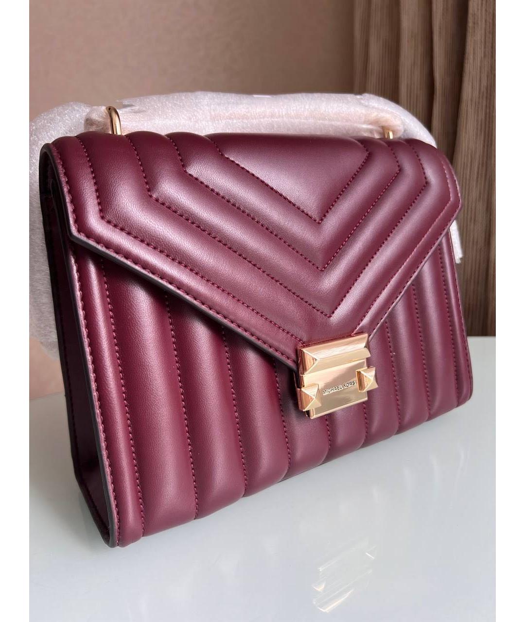 MICHAEL KORS Бордовая сумка через плечо из искусственной кожи, фото 5