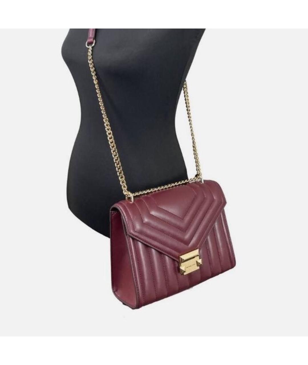 MICHAEL KORS Бордовая сумка через плечо из искусственной кожи, фото 4