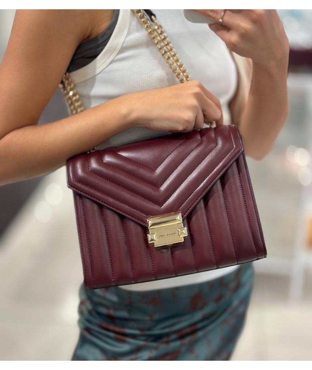 MICHAEL KORS Бордовая сумка через плечо из искусственной кожи, фото 5
