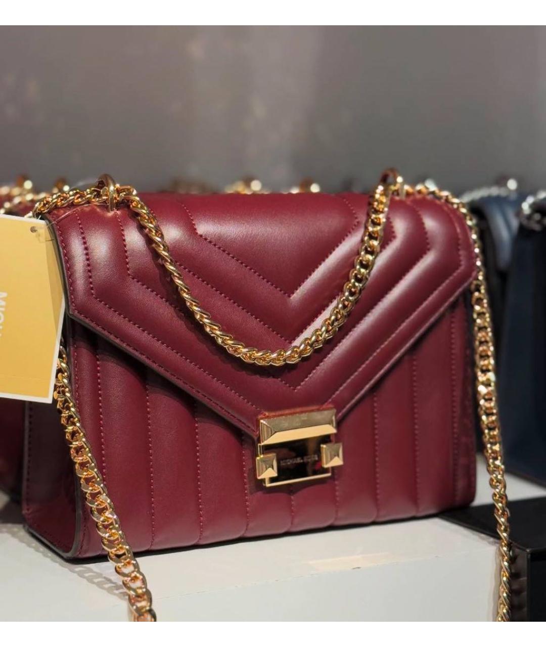 MICHAEL KORS Бордовая сумка через плечо из искусственной кожи, фото 4