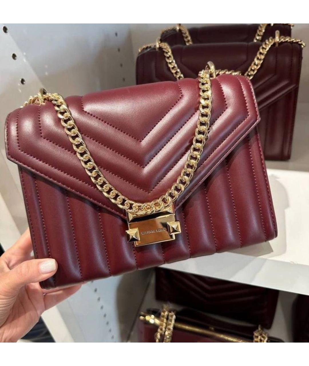 MICHAEL KORS Бордовая сумка через плечо из искусственной кожи, фото 3