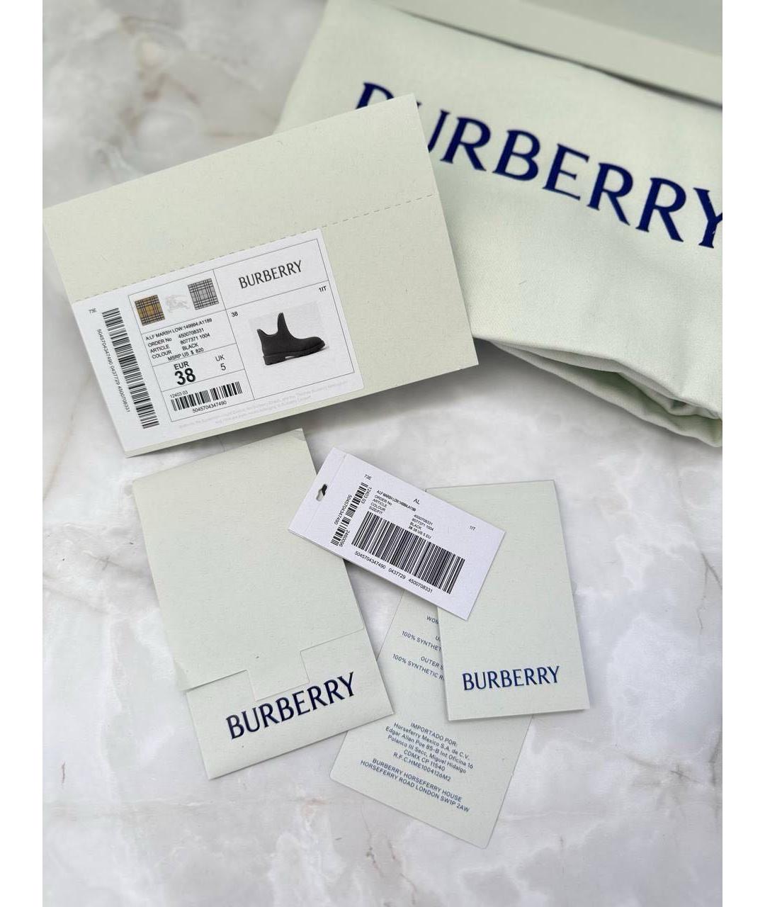 BURBERRY Черные резиновые ботинки, фото 8