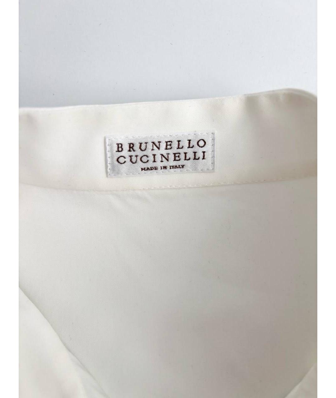 BRUNELLO CUCINELLI Белая хлопковая рубашка, фото 3