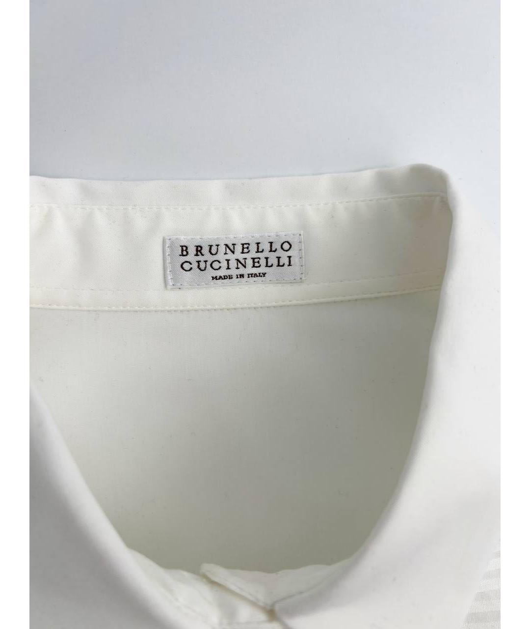 BRUNELLO CUCINELLI Белая хлопковая рубашка, фото 4