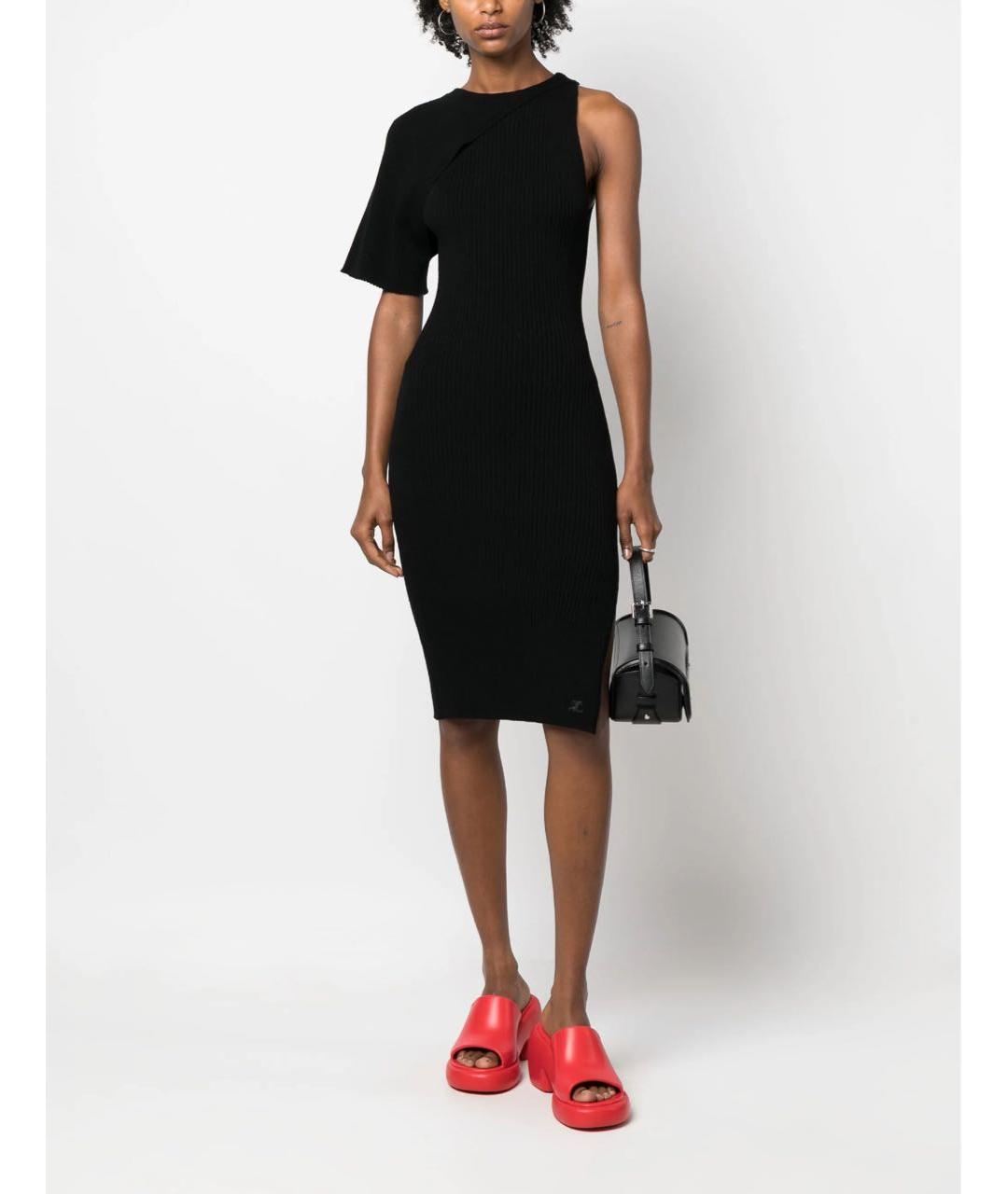 COURREGES Черное вискозное вечернее платье, фото 3