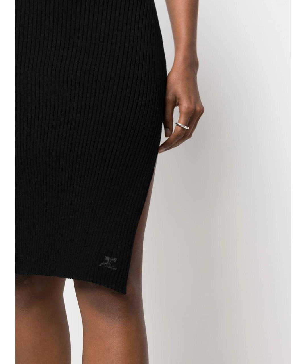 COURREGES Черное вискозное вечернее платье, фото 4