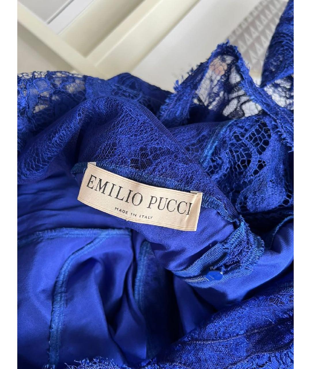 EMILIO PUCCI Синее вискозное платье, фото 4