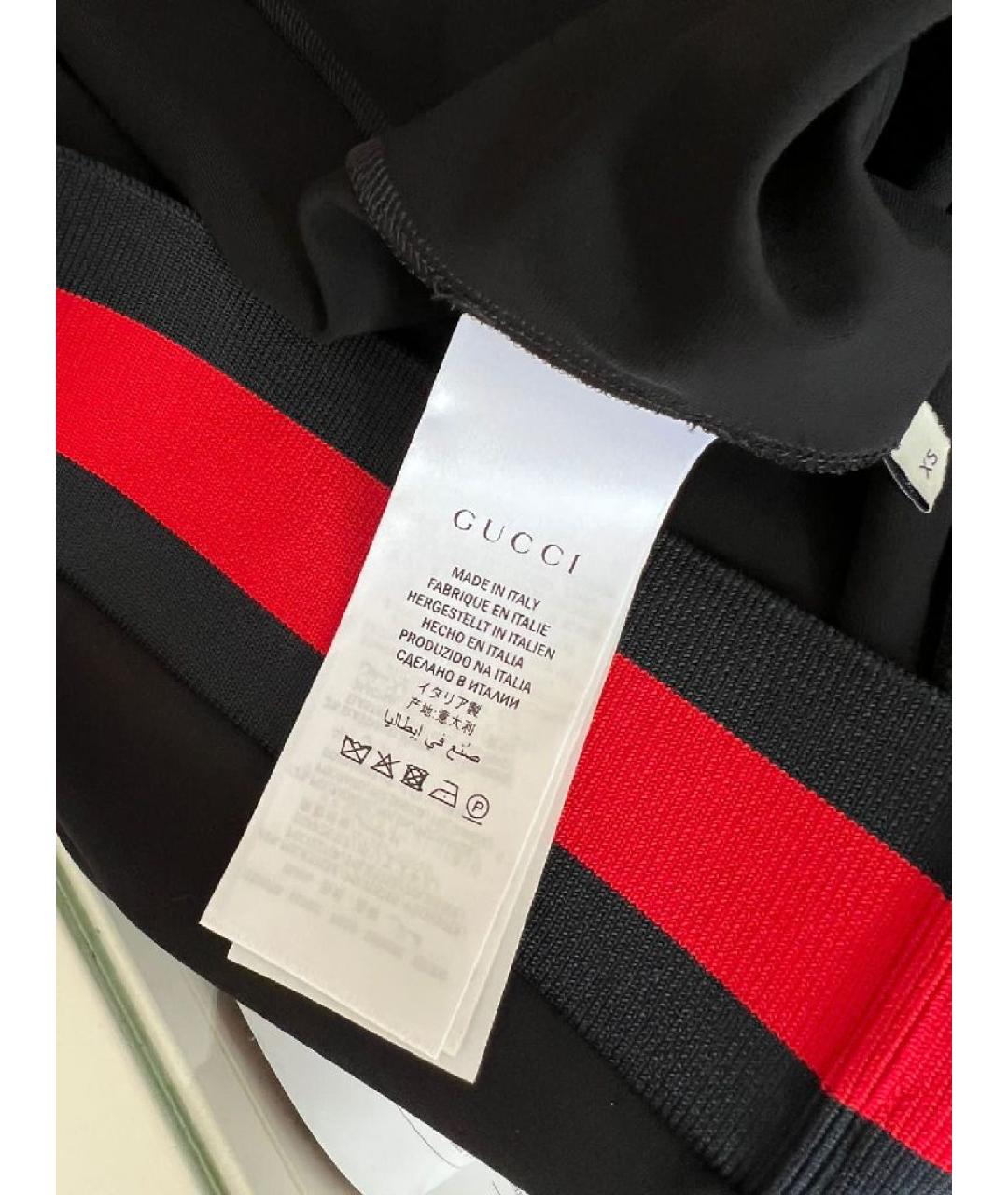 GUCCI Черное полиэстеровое повседневное платье, фото 8
