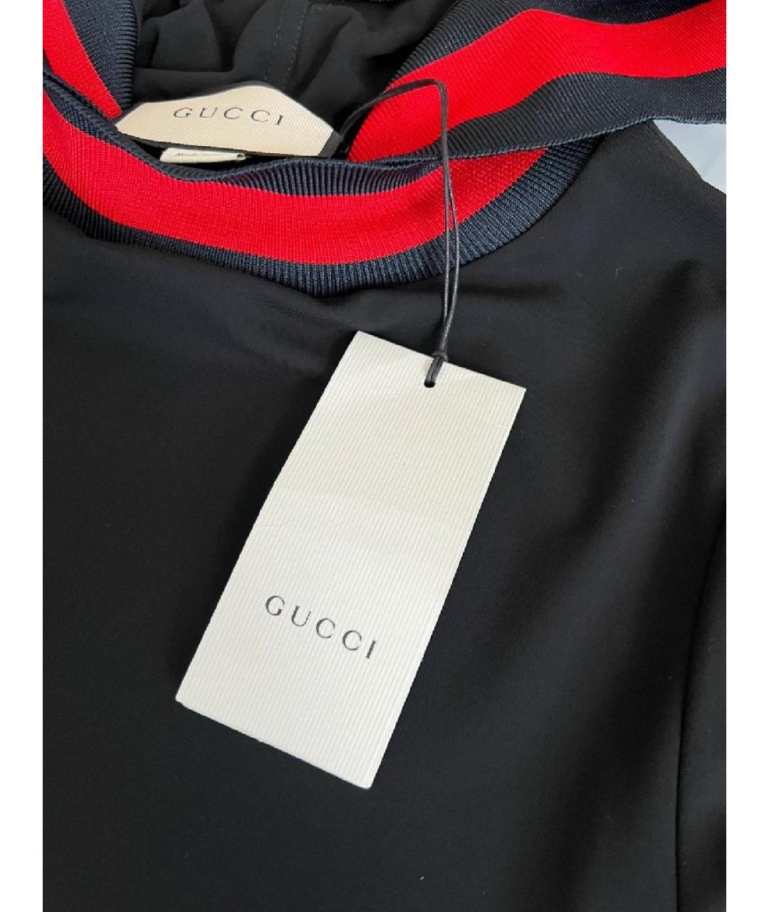 GUCCI Черное полиэстеровое повседневное платье, фото 7