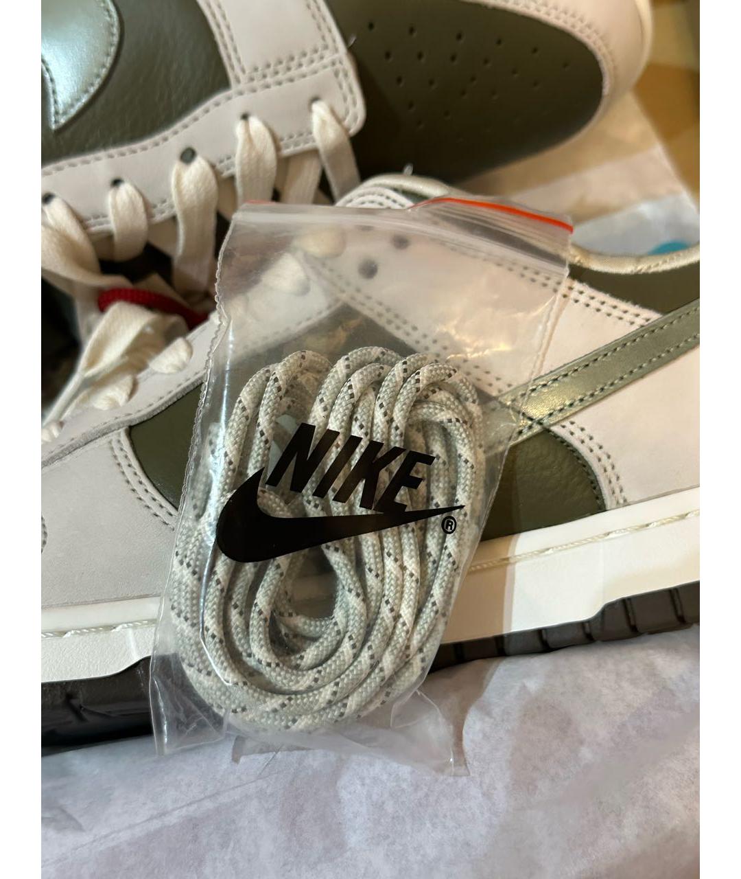 NIKE Хаки кожаные низкие кроссовки / кеды, фото 6
