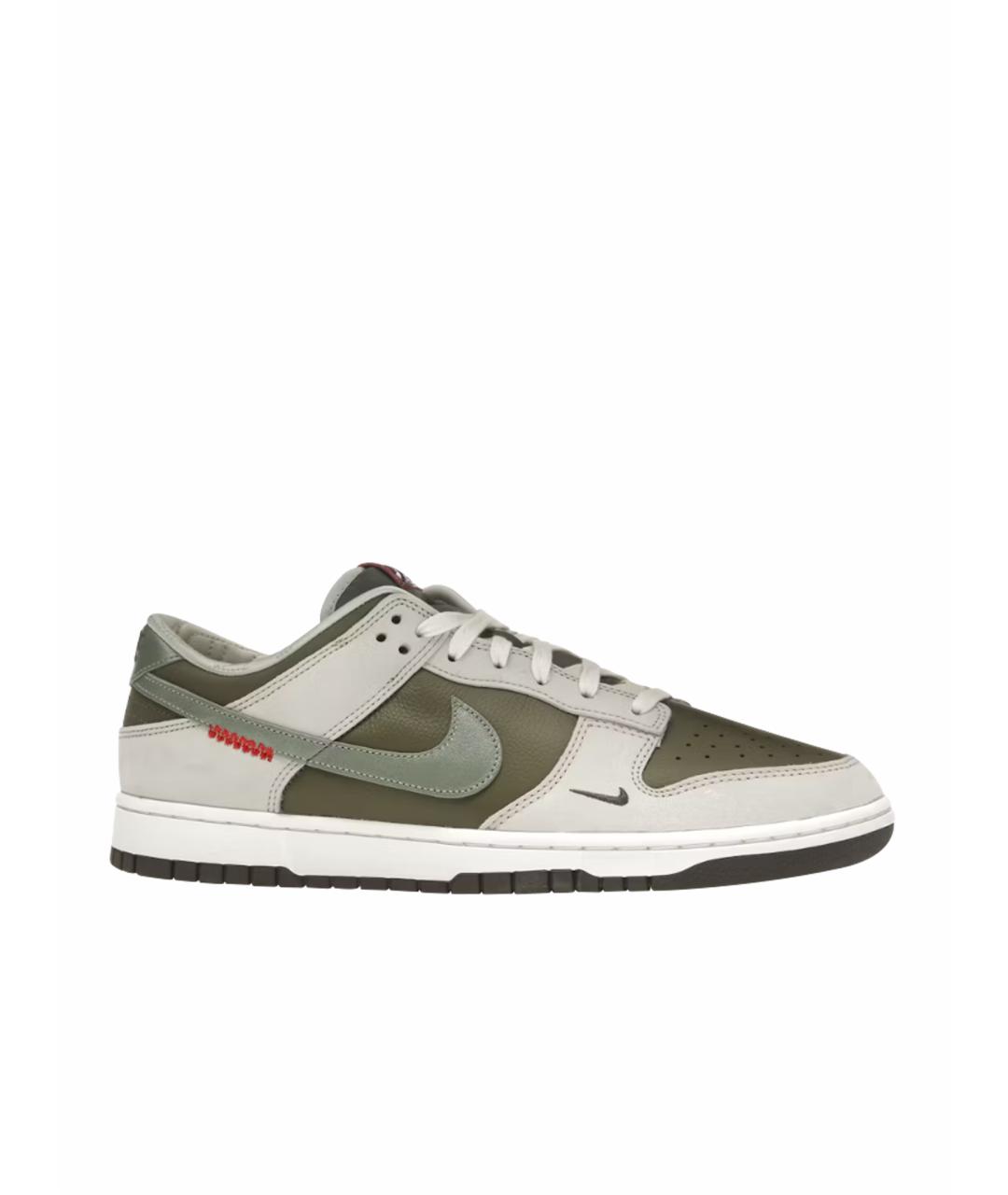 NIKE Хаки кожаные низкие кроссовки / кеды, фото 1