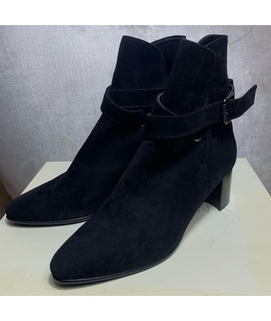 MANOLO BLAHNIK Черные замшевые ботильоны, фото 3