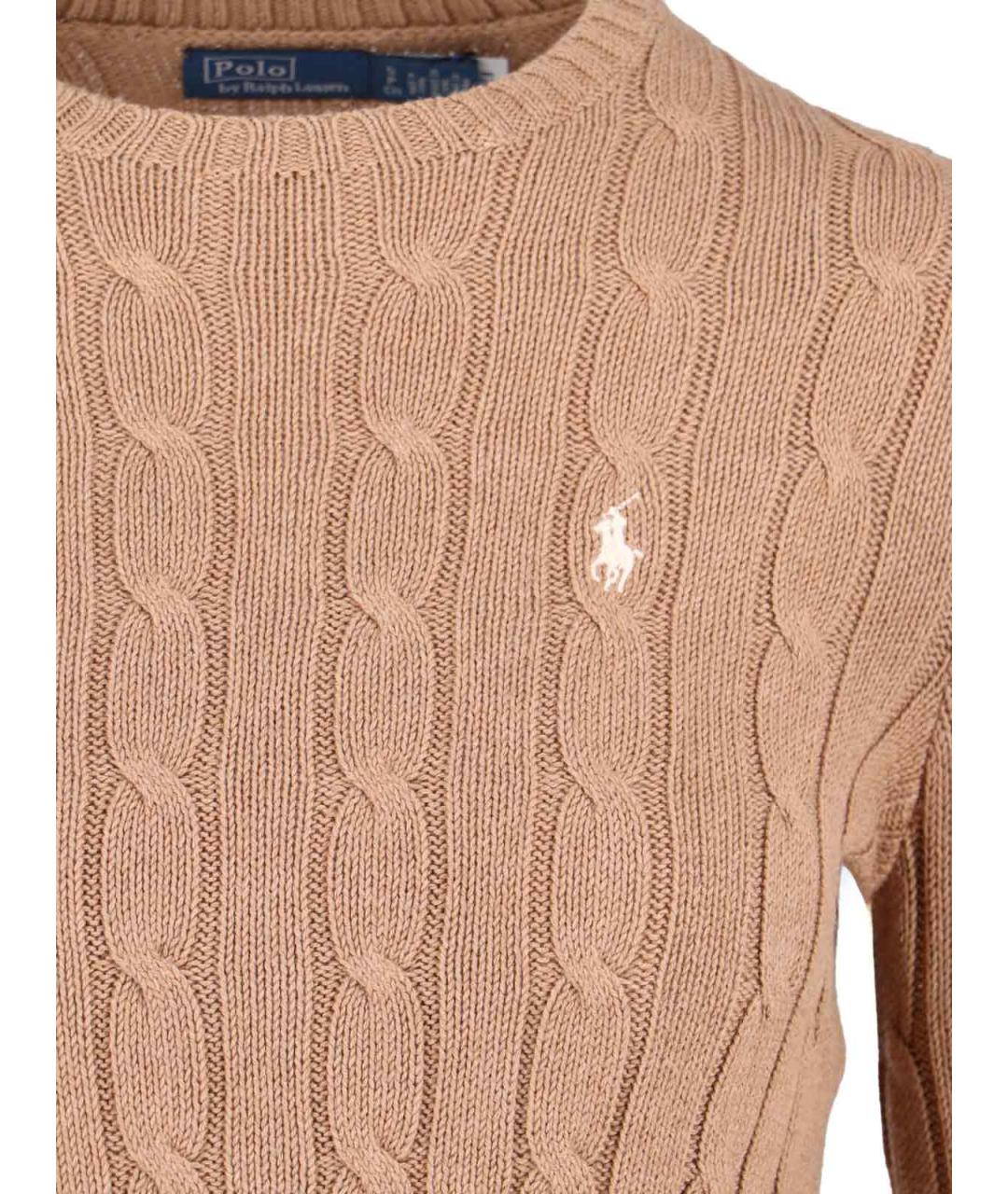 POLO RALPH LAUREN Бежевый хлопковый джемпер / свитер, фото 3