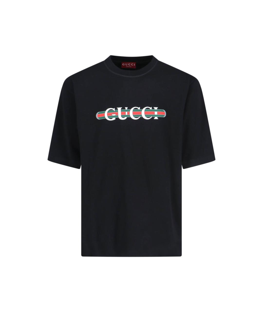 GUCCI Черная хлопковая футболка, фото 1