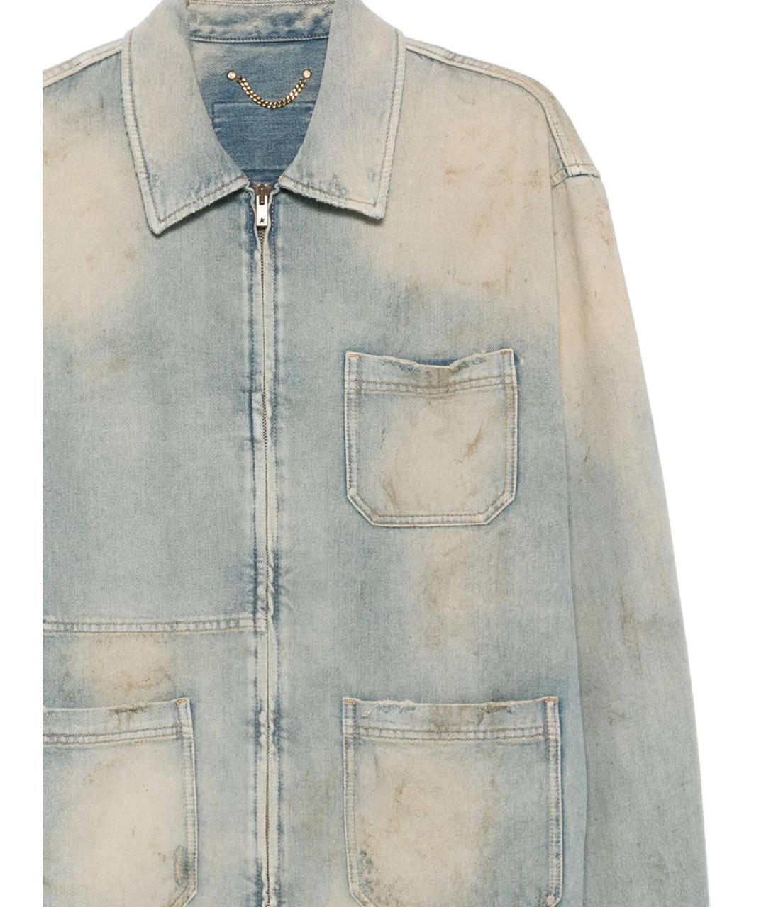 GOLDEN GOOSE DELUXE BRAND Голубая хлопковая куртка, фото 2
