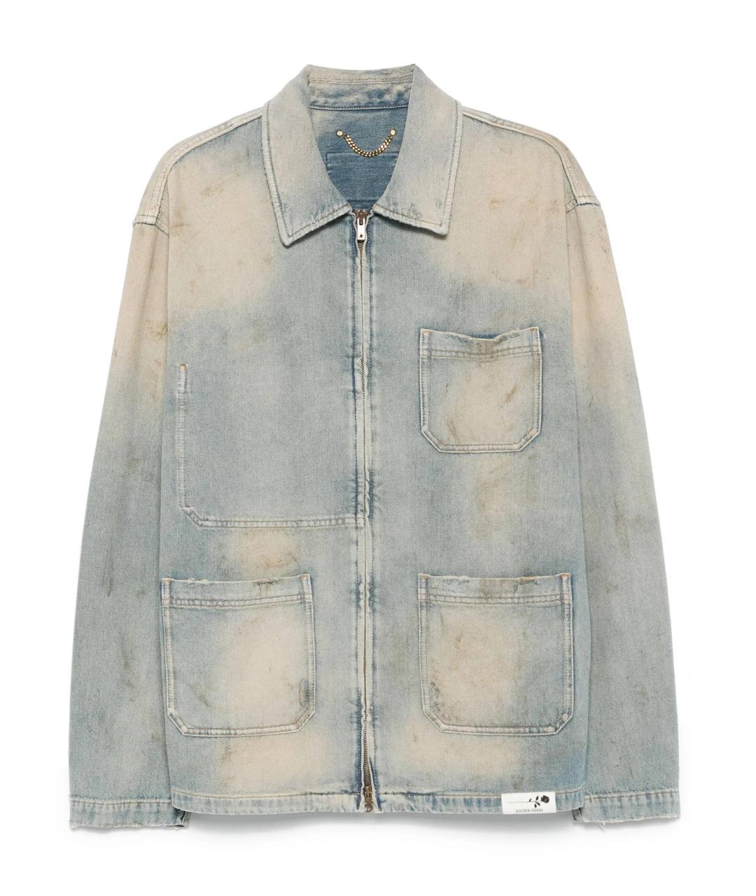 GOLDEN GOOSE DELUXE BRAND Голубая хлопковая куртка, фото 1