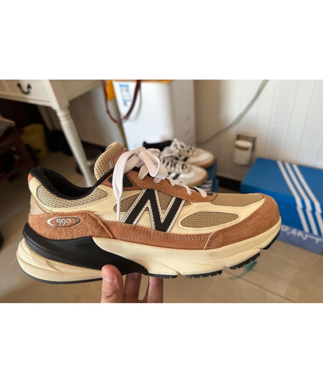 NEW BALANCE Бежевые замшевые высокие кроссовки / кеды, фото 5