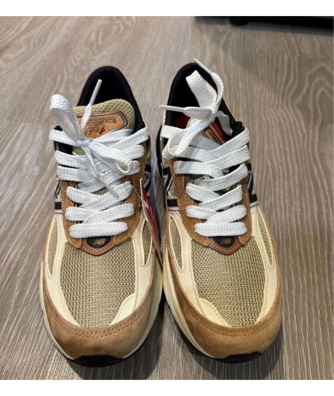 NEW BALANCE Бежевые замшевые высокие кроссовки / кеды, фото 3