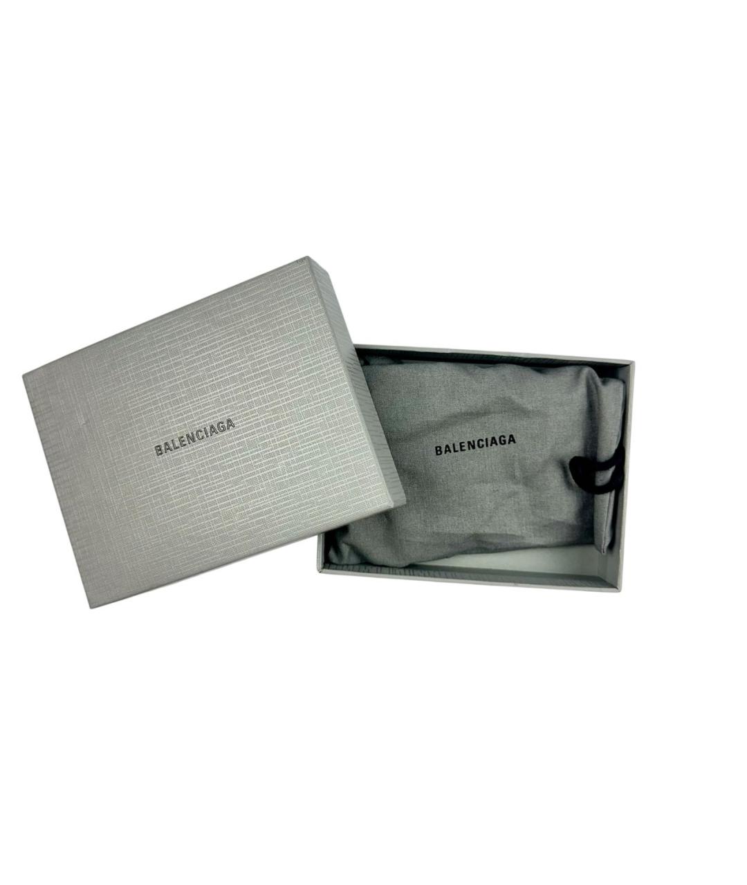 BALENCIAGA Черный кожаный кардхолдер, фото 5