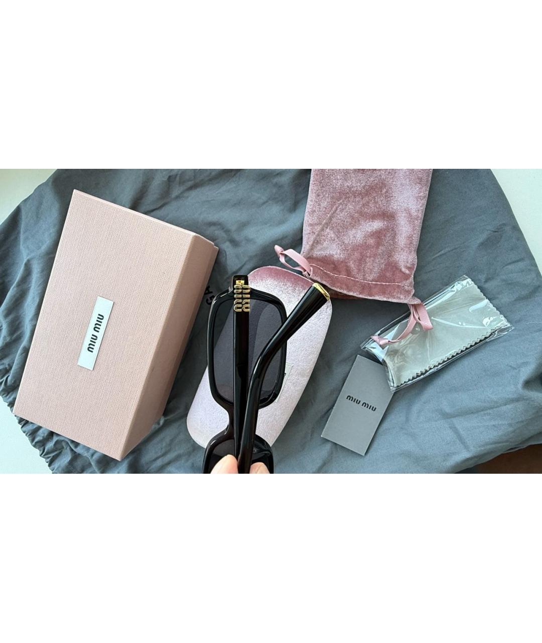 MIU MIU Черные пластиковые солнцезащитные очки, фото 5