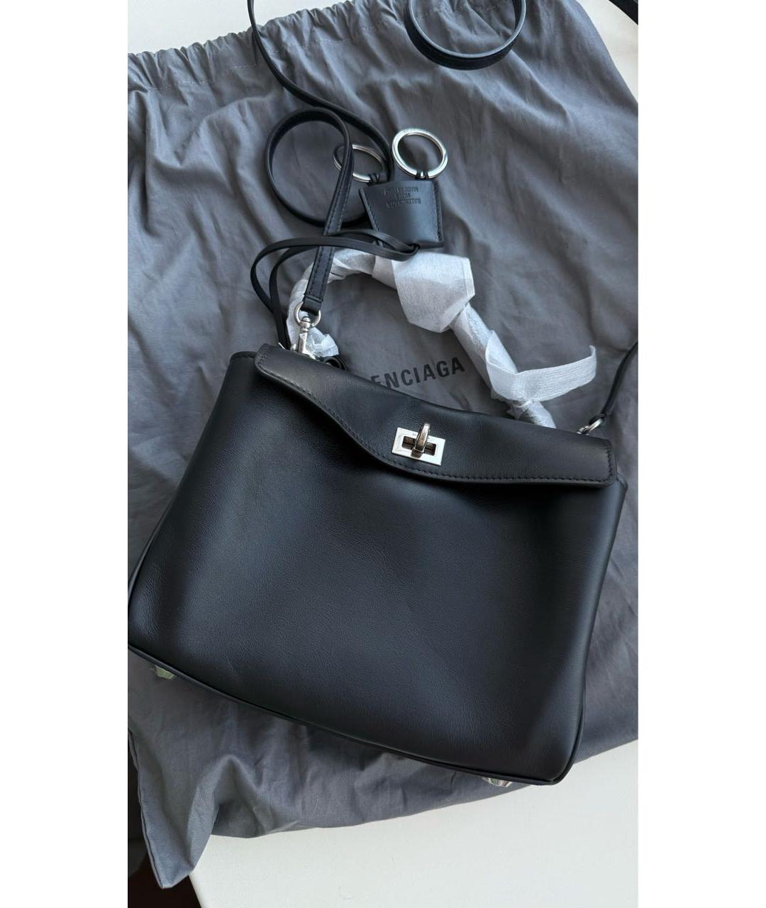 BALENCIAGA Черная кожаная сумка с короткими ручками, фото 5