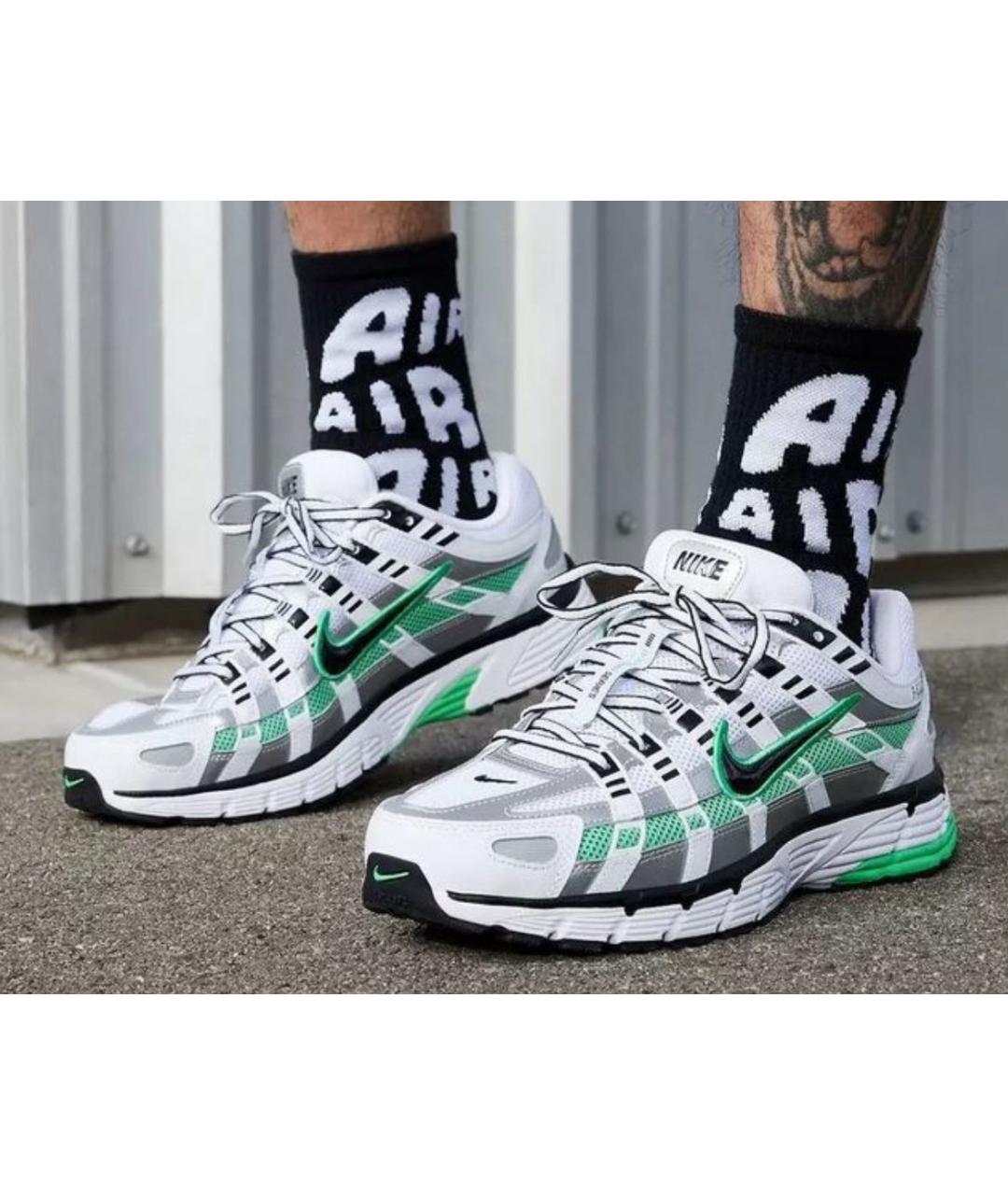 NIKE Зеленые текстильные низкие кроссовки / кеды, фото 5