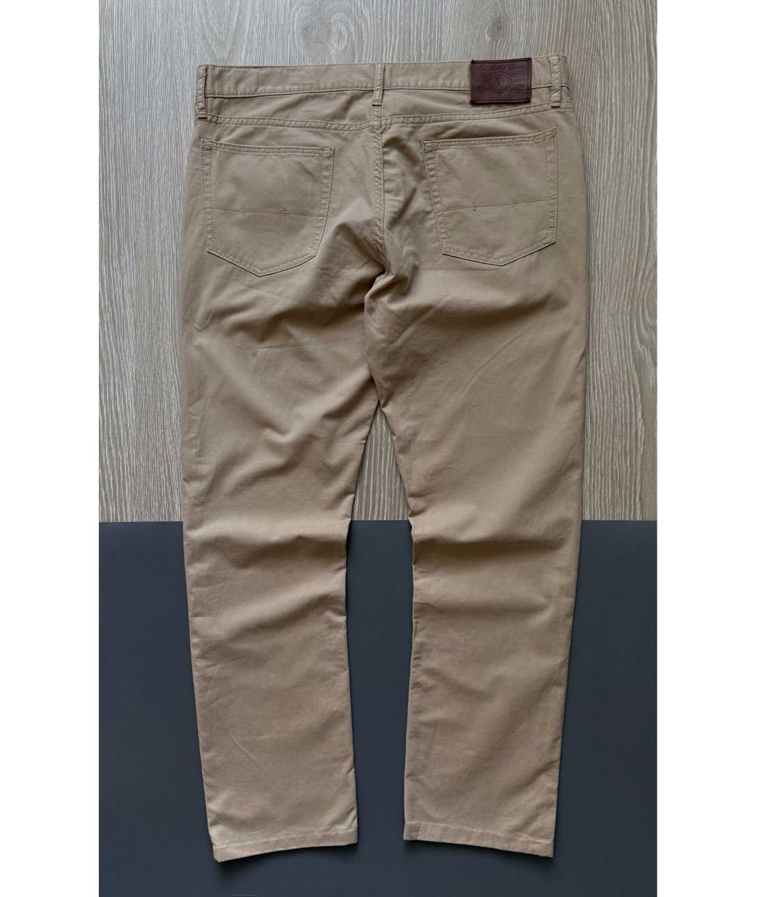 POLO RALPH LAUREN Бежевые хлопковые повседневные брюки, фото 4