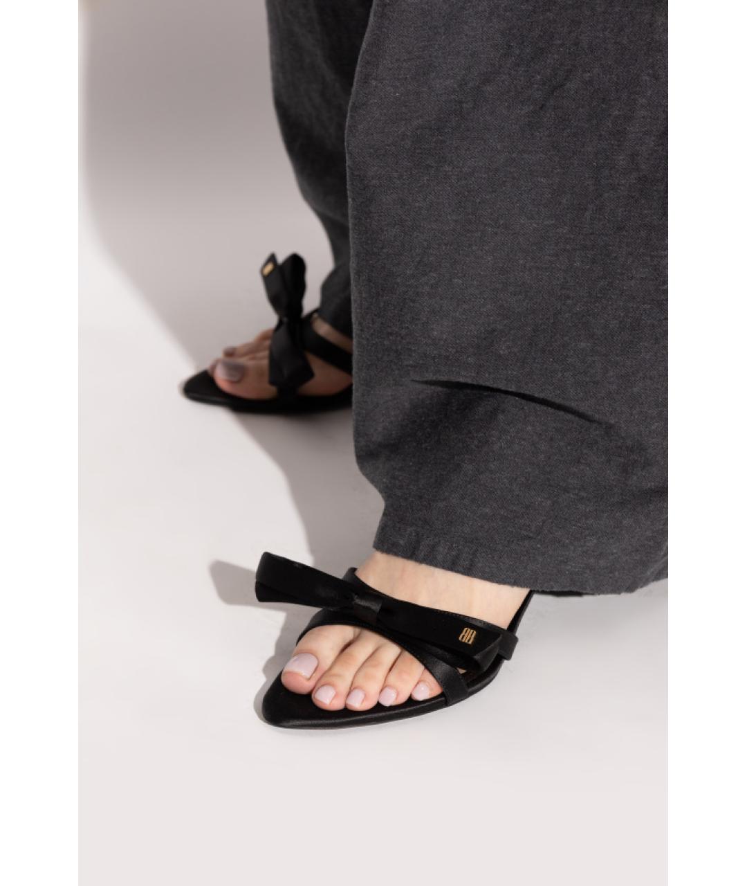 BALENCIAGA Черные текстильные босоножки, фото 4