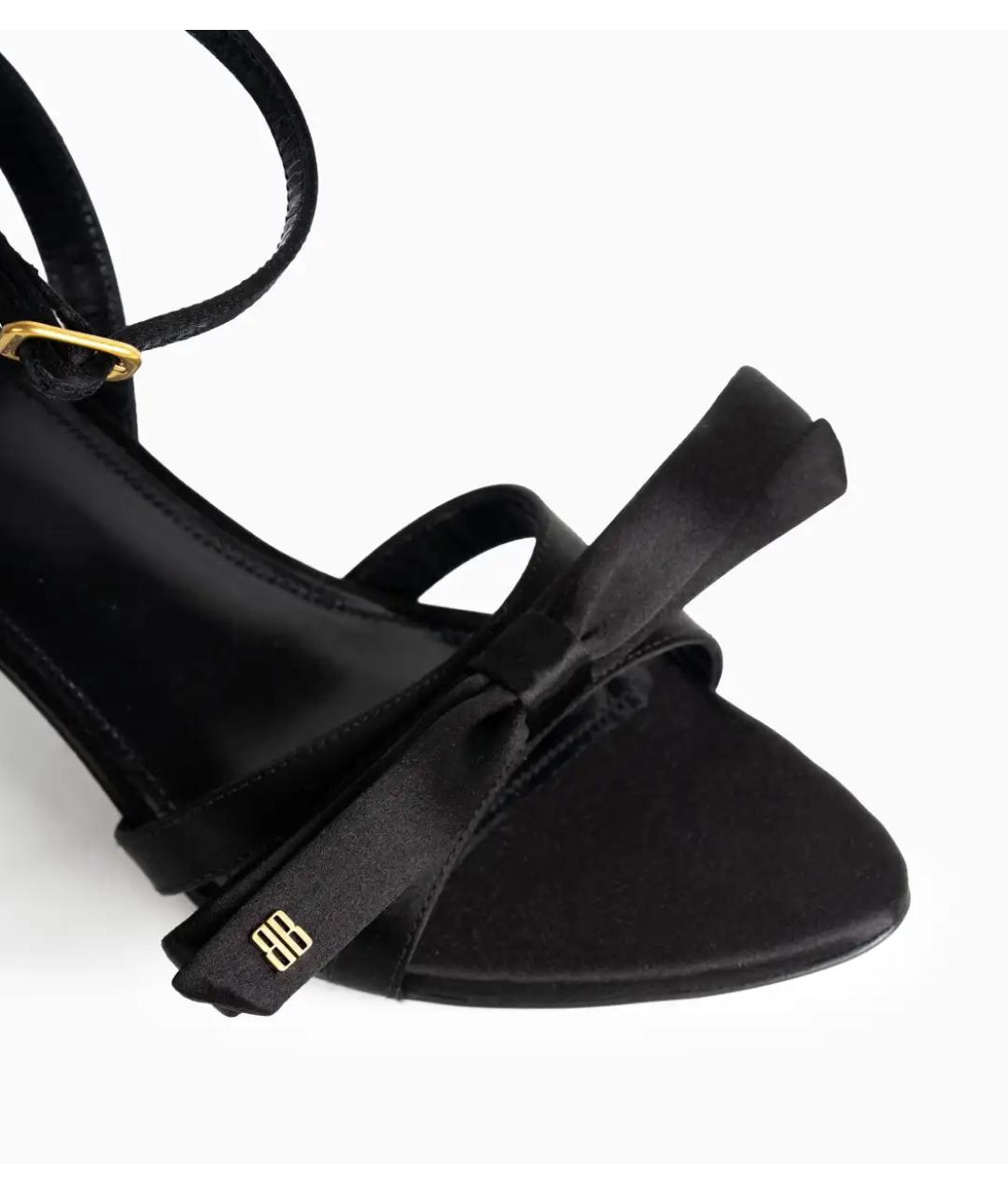 BALENCIAGA Черные текстильные босоножки, фото 4