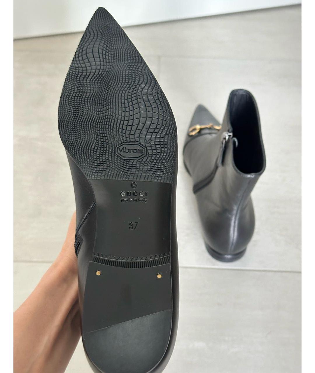 GUCCI Черные кожаные ботинки, фото 4